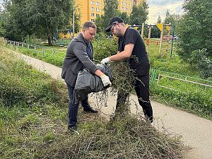Совместный субботник Совета ветеранов и Молодежного совета 